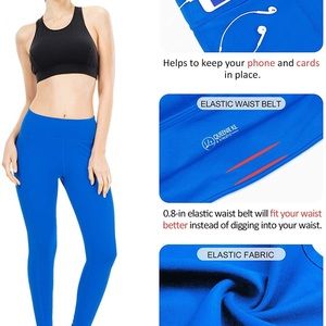 NWT. Queenieke yoga leggings size small. Bright/ hot blue color. 25 inch inseam